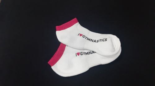 шкарпетки I LOVE GYMNASTICS рожеві № 25
